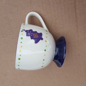 2006 Starbucks Blue & Gold Christmas Holiday Mug